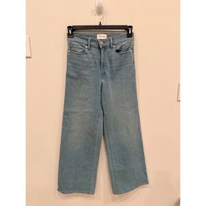 FRAME High Waisted Wide Leg Crop Jeans Light‎ Wash Denim Size 26